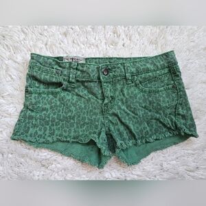 1st Kiss Green Leopard Print Junior's Shorts